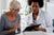 
          
            postmenopausal woman meeting her her doctor to discuss her options regarding HRT
          
        