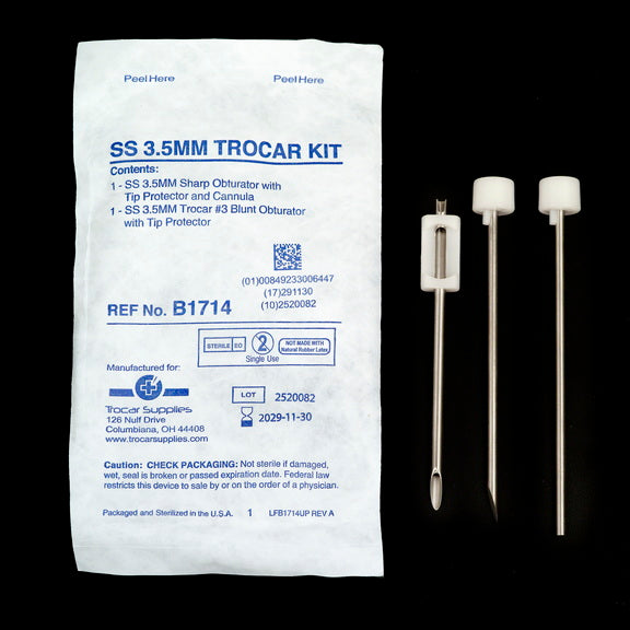 3.5mm Individual Disposable  Stainless Steel Bevel Tip Trocar  (SHORT / LONG SHAFT)