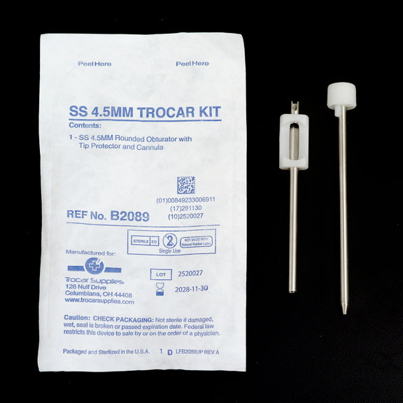 4.5mm Stainless, Atraumatic Blunt Tip Trocar Kit | Trocar Supplies