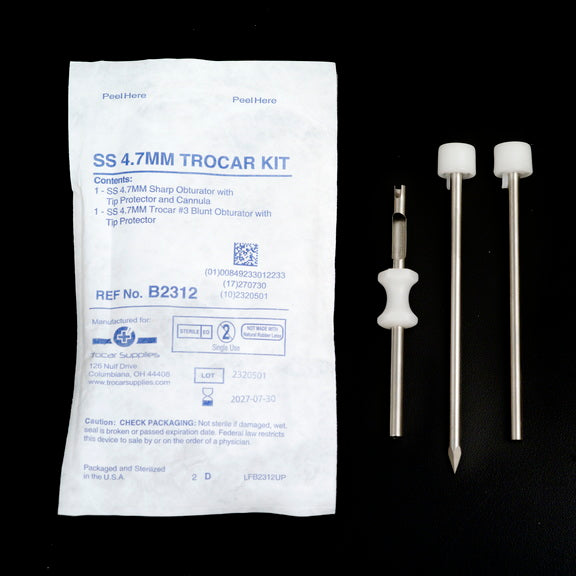 4.7mm Individual Disposable Stainless Steel Diamond Tip Trocar