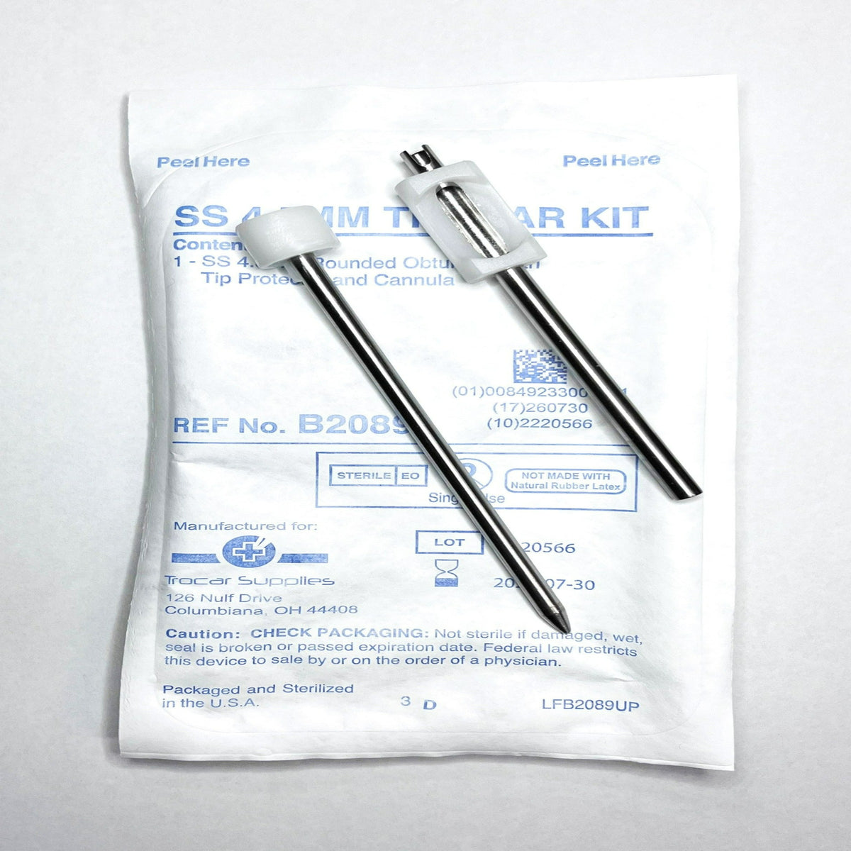 4.5mm Stainless Steel Disposable Atraumatic Blunt Tip Trocar Kit